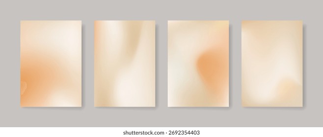 Fondo de gradiente de color borroso, textura de gradación de grano de color caqui beige marrón abstracto, Vector suave textura amarilla pálida fondo abstracto