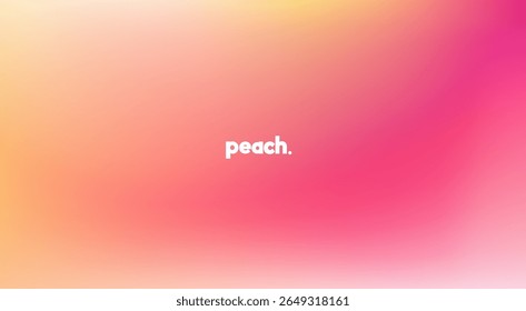 Blurred color gradient peach background, abstract orange pinkish texture, vector soft abstract background with liquid wave