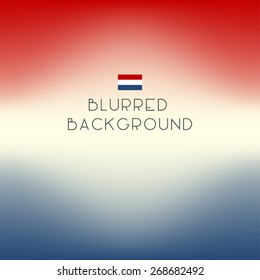 Blurred color Netherlands flag background. Vector illustration.