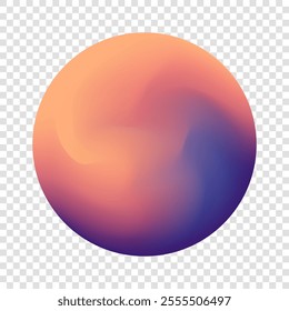 Blurred color round shape for creative graphic design. Mesh orb. Mixed color gradients. Transparent background. Vector illustration.
