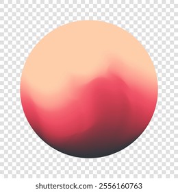 Blurred color round shape isolated on transparent background. Mixed color gradients. Mesh orb for creative graphic design. Vector illustration.