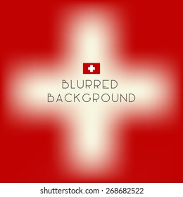 Blurred color Switzerland flag background. Vector illustration.