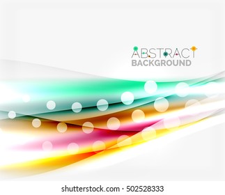 Blurred color waves, lines. Vector abstract background with copyspace