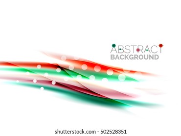 Olas de color borrosas, líneas. Fondo abstracto vectorial con espacio de copia