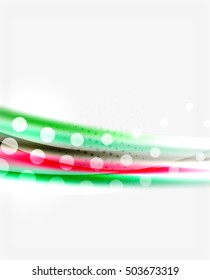 Blurred color waves, lines. Vector abstract background with copyspace