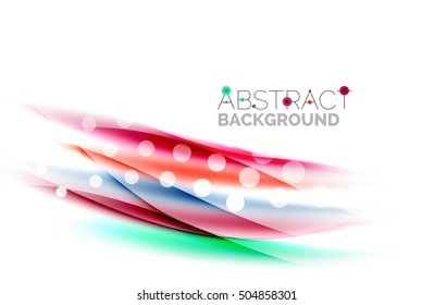 Blurred color waves, lines. Vector abstract background with copyspace