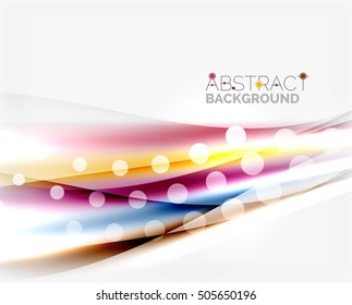 Blurred color waves, lines. Vector abstract background with copyspace