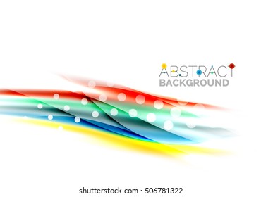Blurred color waves, lines. Vector abstract background with copyspace