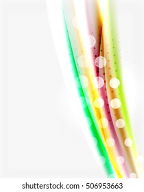 Olas de color borrosas, líneas. Fondo abstracto vectorial con espacio de copia