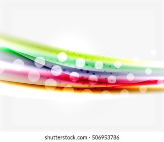 Blurred color waves, lines. Vector abstract background with copyspace
