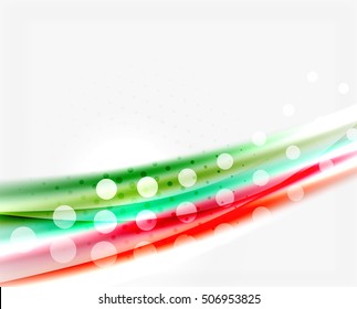 Olas de color borrosas, líneas. Fondo abstracto vectorial con espacio de copia