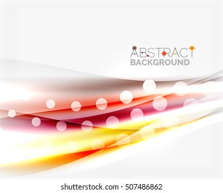 Blurred color waves, lines. Vector abstract background with copyspace