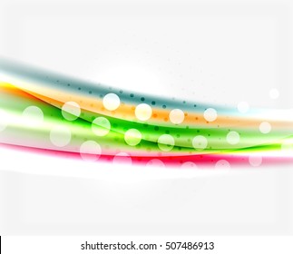 Blurred color waves, lines. Vector abstract background with copyspace