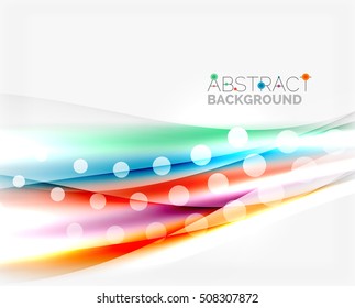 Blurred color waves, lines. Vector abstract background with copyspace