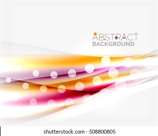 Blurred color waves, lines. Vector abstract background with copyspace
