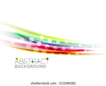 Blurred color waves, lines. Vector abstract background with copyspace