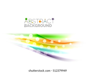 Blurred color waves, lines. Vector abstract background with copyspace