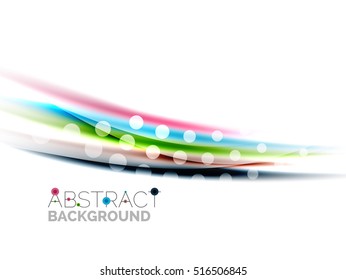 Blurred color waves, lines. Vector abstract background with copyspace