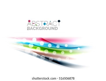 Blurred color waves, lines. Vector abstract background with copyspace