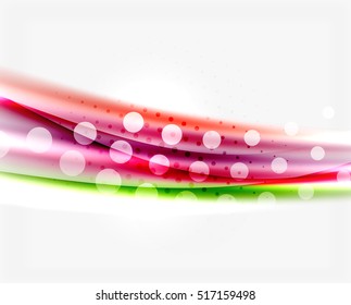 Olas de color borrosas, líneas. Fondo abstracto vectorial con espacio de copia