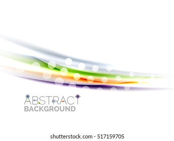 Olas de color borrosas, líneas. Fondo abstracto vectorial con espacio de copia