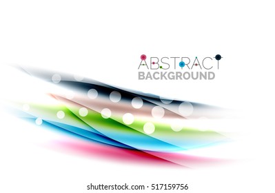 Blurred color waves, lines. Vector abstract background with copyspace