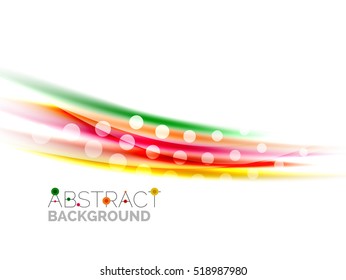 Blurred color waves, lines. Vector abstract background with copyspace