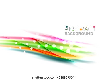 Blurred color waves, lines. Vector abstract background with copyspace