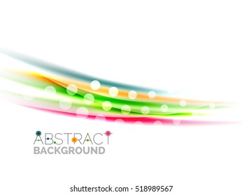 Olas de color borrosas, líneas. Fondo abstracto vectorial con espacio de copia