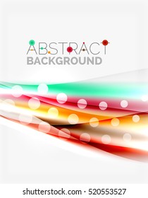 Blurred color waves, lines. Vector abstract background with copyspace