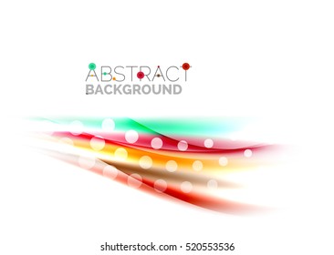 Blurred color waves, lines. Vector abstract background with copyspace