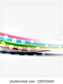Blurred color waves, lines. Vector abstract background with copyspace