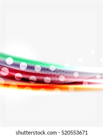 Blurred color waves, lines. Vector abstract background with copyspace