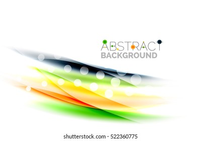Blurred color waves, lines. Vector abstract background with copyspace