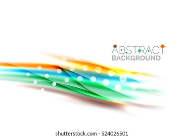 Blurred color waves, lines. Vector abstract background with copyspace