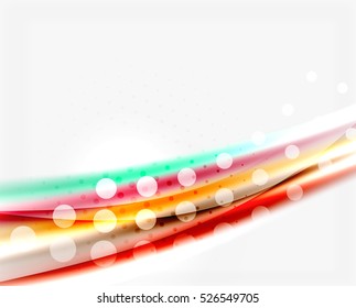 Blurred color waves, lines. Vector abstract background with copyspace