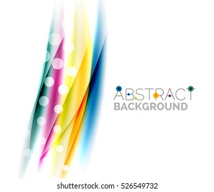 Blurred color waves, lines. Vector abstract background with copyspace