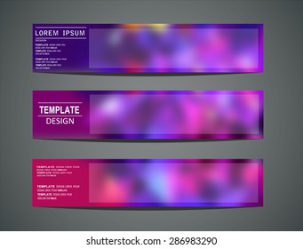 Blurred colored banners for web design. Vector illustration