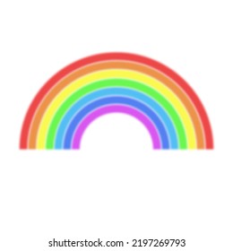 Blurred colored rainbow on white background, vector illustration.