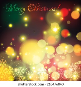 Blurred colorful christmas lights background 
