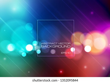 Blurred colors background with bokeh light. Vector Eps10
