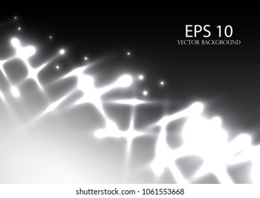 Blurred dark background with bright highlights. Vector, eps 10.
