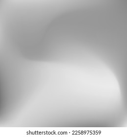 Blurred Dark Dynamic Wavy Wallpaper. Soft Grey Liquid Metallic Blurry Texture. Aluminium Water Silver Fluid Calm Swirl Gradient Mesh. Light Sky Calm Curve Monochromatic Gradient Background.