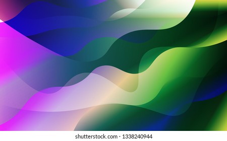 Blurred Decorative Design In Abstract Style With Wave, Curve Lines. For Your Design Wallpaper, Presentation, Banner, Flyer, Cover Page, Landing Page. Vector Illustration with Color Gradient.