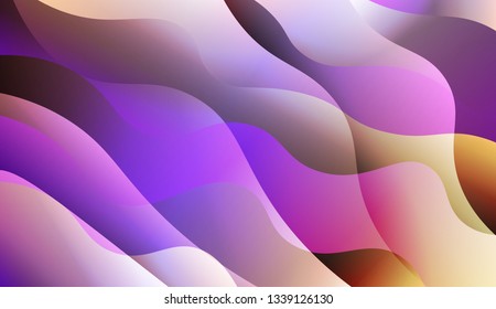 Blurred Decorative Design In Abstract Style With Wave, Curve Lines. For Your Design Wallpaper, Presentation, Banner, Flyer, Cover Page, Landing Page. Vector Illustration with Color Gradient.