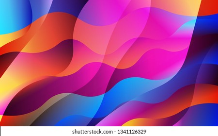 Blurred Decorative Design In Abstract Style With Wave, Curve Lines. Design For Your Header Page, Ad, Poster, Banner. Vector Illustration with Color Gradient