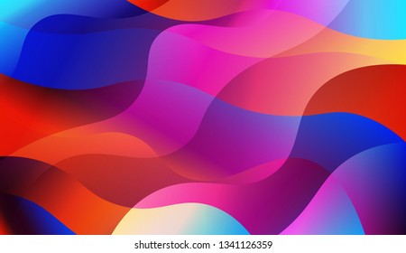 Blurred Decorative Design In Abstract Style With Wave, Curve Lines. Design For Your Header Page, Ad, Poster, Banner. Vector Illustration with Color Gradient