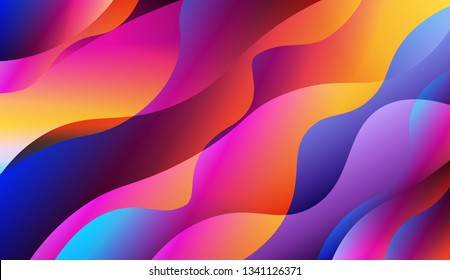 Blurred Decorative Design In Abstract Style With Wave, Curve Lines. Design For Your Header Page, Ad, Poster, Banner. Vector Illustration with Color Gradient