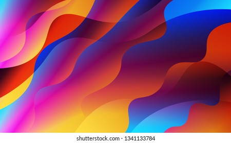 Blurred Decorative Design In Abstract Style With Wave, Curve Lines. Design For Your Header Page, Ad, Poster, Banner. Vector Illustration with Color Gradient
