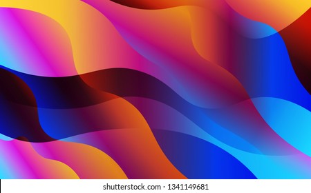 Blurred Decorative Design In Abstract Style With Wave, Curve Lines. Design For Your Header Page, Ad, Poster, Banner. Vector Illustration with Color Gradient